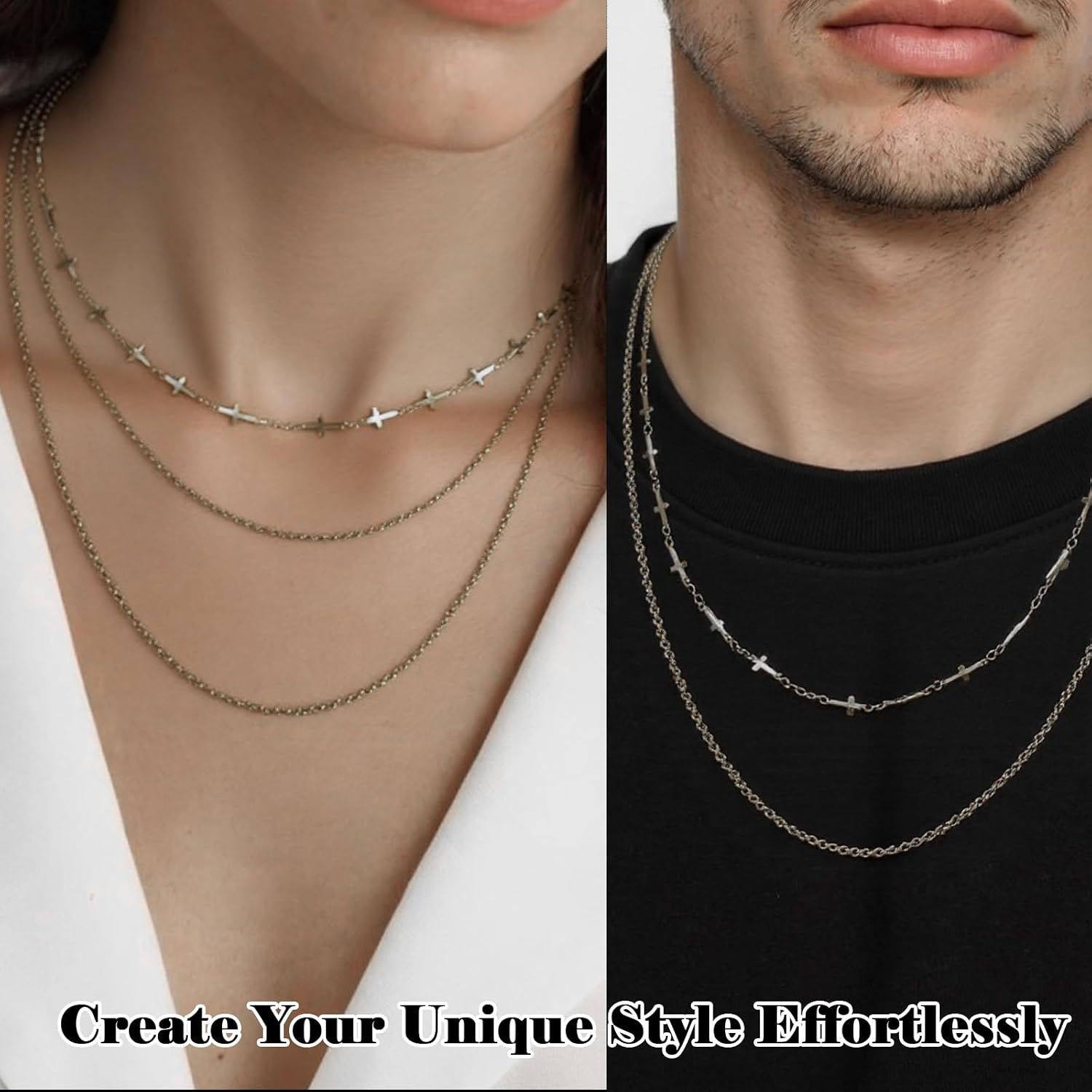 Cross Chain Jewelry Making - 9.8ft 3m Silver Stainless Steel Link Chain Supplies Bulk DIY Necklace Bracelet Hat Chains Decoration