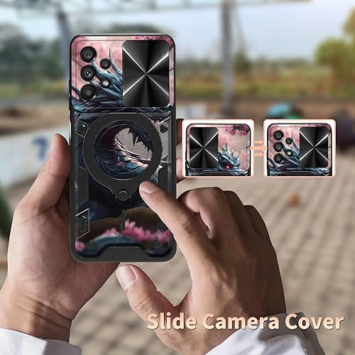 Miniatura 4 de Funda con función atril para Moto G Stylus 5G 2023 con protector de pantalla, cubierta deslizante para cámara deslizante con soporte de anillo