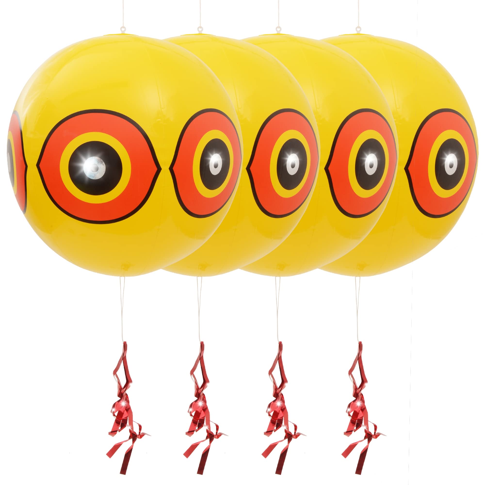 Gardigo Set di 4 Palloncini Spaventapasseri | Palloni Dissuasori per Volatili | Repellente per Uccelli e Piccioni