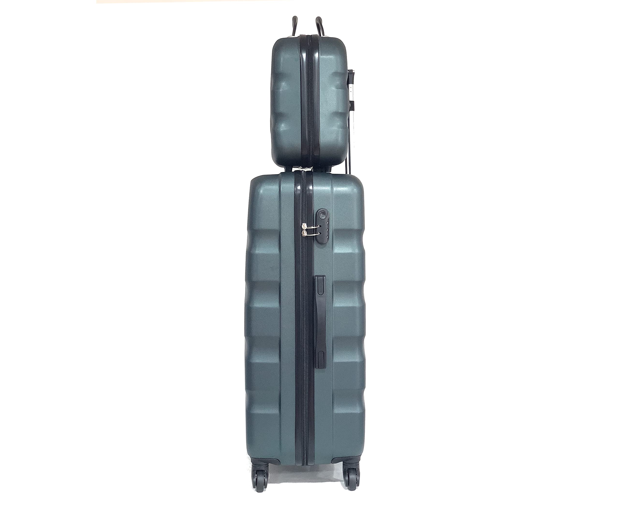 CELIMS - Set Valigie | Valigia Grande 23 kg Rigida Verde Scuro + Beauty Case da Viaggio 35cm | Valigia da Stiva 75cm | Valigia XL | Trolley Grande 75cm con 4 Ruote