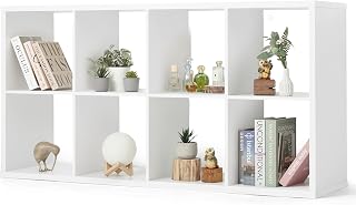 Sturdy Room 13-Inch Cube Storage Organizer Shelf, with Extra Thick Exterior Edge, Open Storage Shelf Divider, Bookcase, 6-Cube / 8-Cube / 9-Cube, Colors Available in Rustic Grey Oak and White