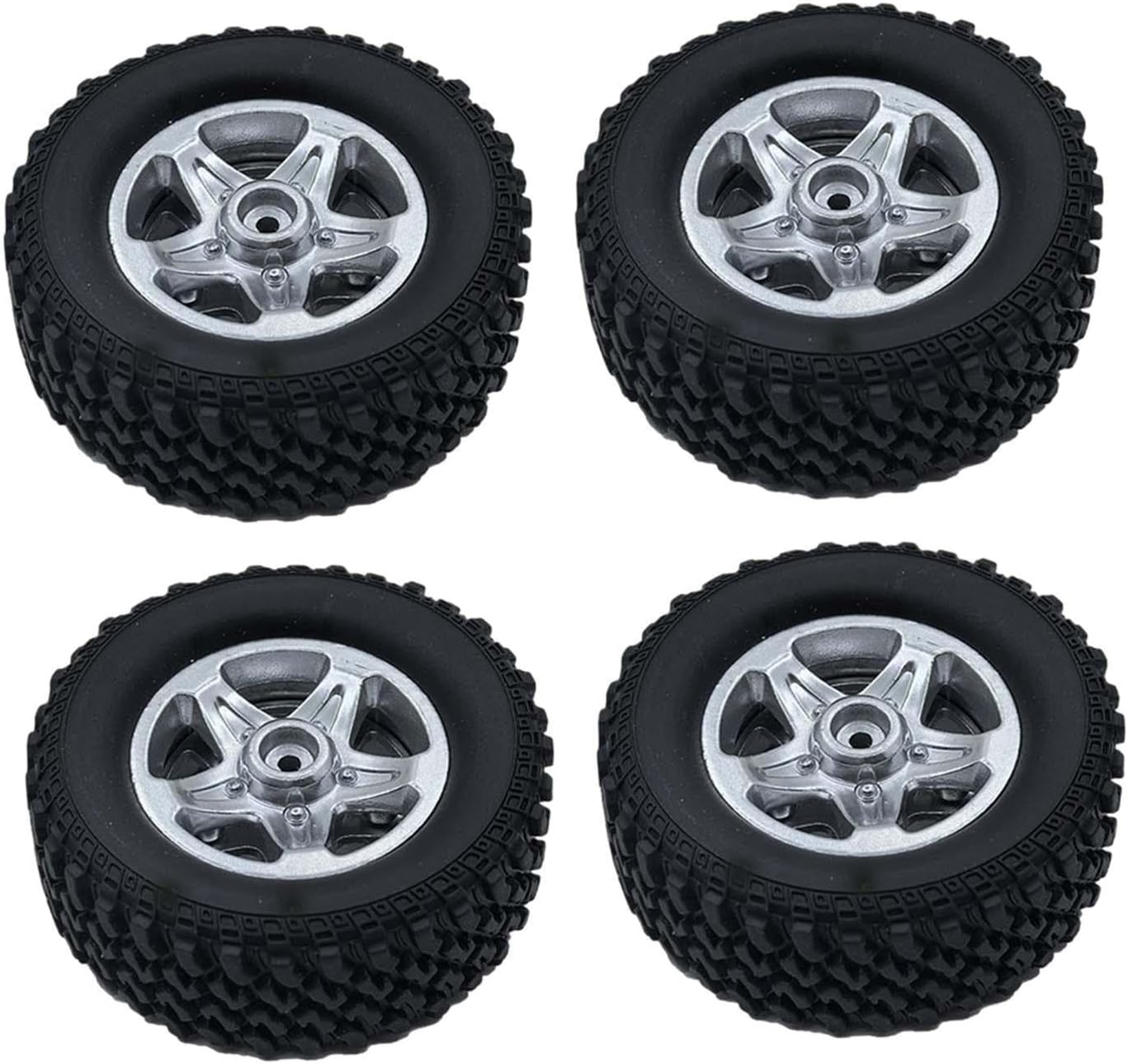DYNWAVE 4X RC Wheels and Tires RC Tires with Wheel for 1:12 Scale MN82 MN78 Repairing Easy to Install Rubber Metal Upgrade