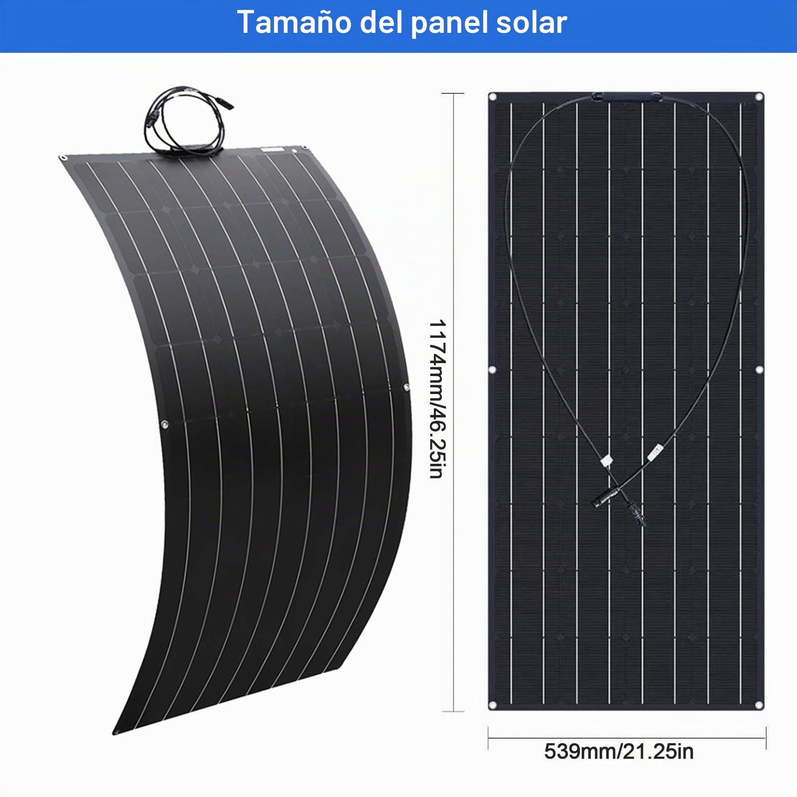 Panel Solar 300W 600W 1200W Solares Fotovoltaicas Fuera De La Red, Módulo Solar Monocristalino Flexible, Módulos Fotovoltaicos del Sistema Solar(300W)