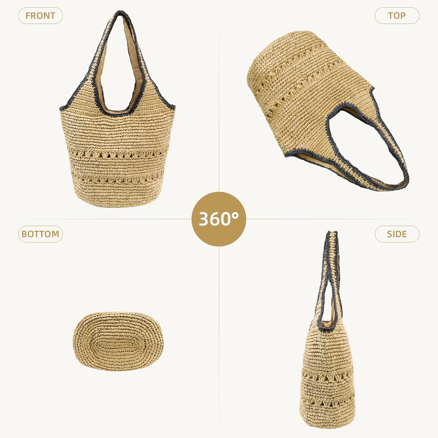 Crescent Straw Shoulder Handbag for Women Summer Beach Tote Raffia Woven Purse Hobo Underarm Bag 2026