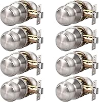 Vista 36 de KNOBWELL 8 Pack Black Door Knob for Hallway and Closet, Keyless Interior Passage Function, Round Non-Locking, Matte Black Handle