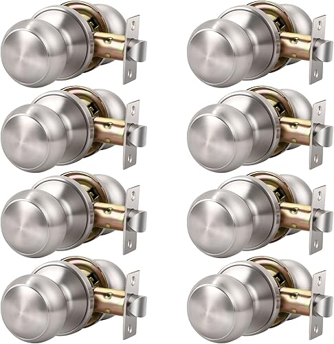 Miniatura 36 de KNOBWELL 8 Pack Black Door Knob for Hallway and Closet, Keyless Interior Passage Function, Round Non-Locking, Matte Black Handle