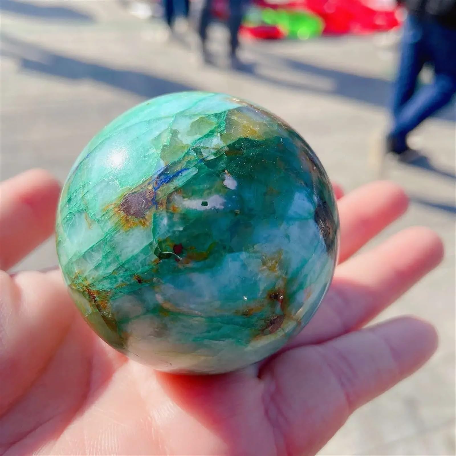 RVBLRDSE Green Moonlight Ball Crystal Decorative Stones Sphere Ornaments (Size : 60-70mm) Gemstone Stone