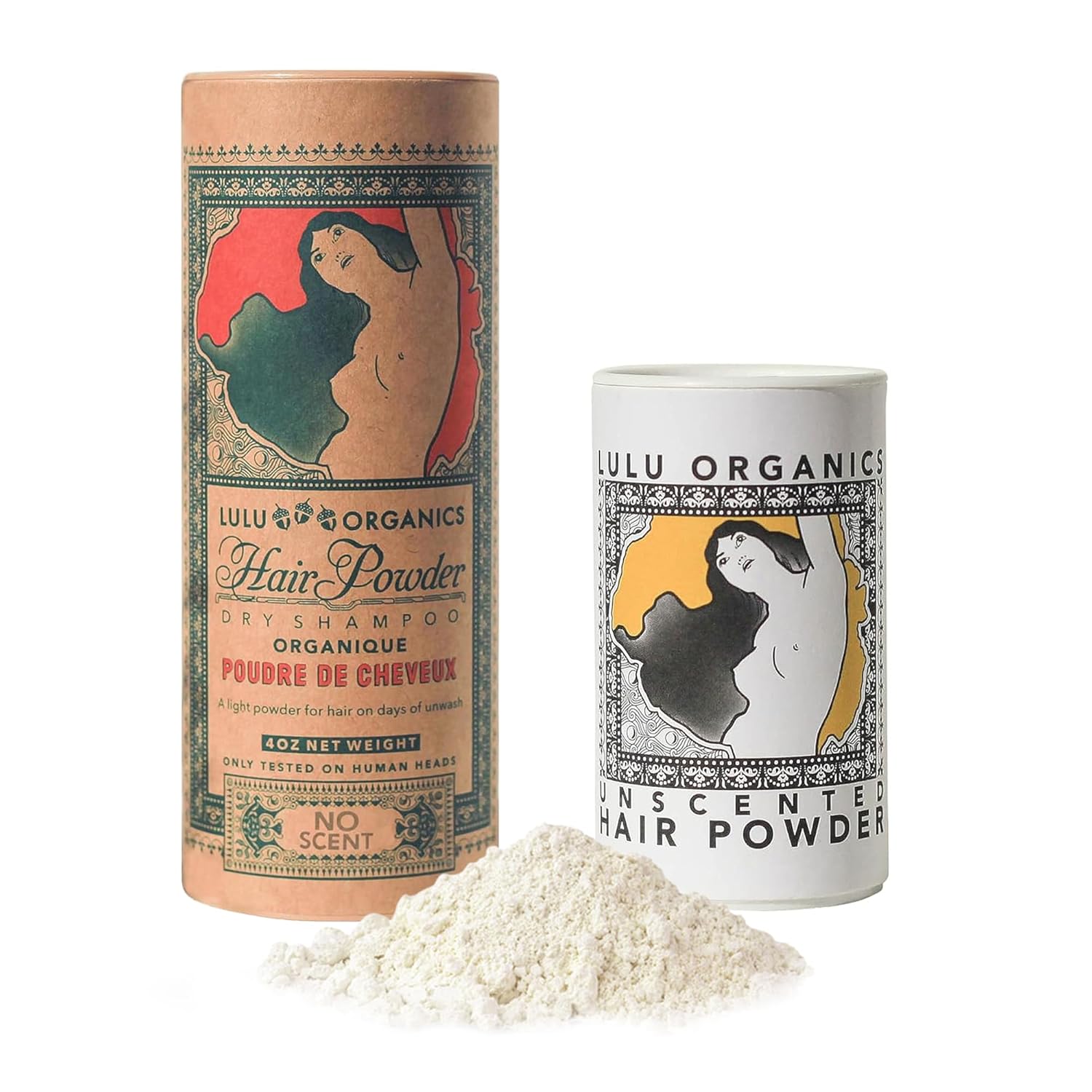 Non Aerosol Dry Shampoo Powder Bundle for Dark & Blonde Hair, Natural & Organic Hair Care Paraben & Talc Free No White Cast Synthetic Fragrance Unscented 4oz Full Size & 1oz Travel Size