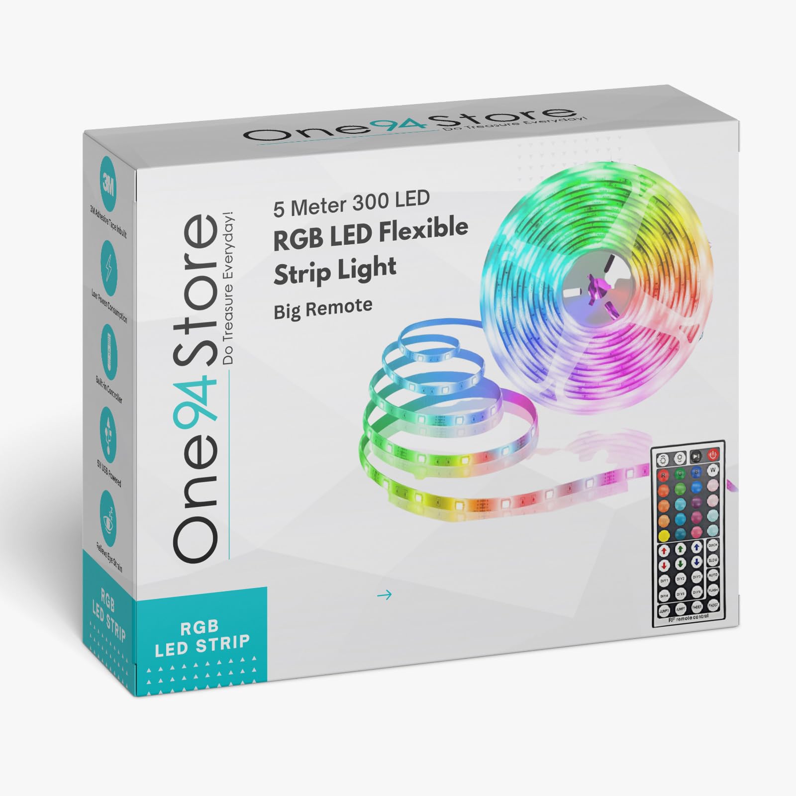 One94Store 5M Rgb Led Strip Lights With 44-Key Remote, 24V Power Supply, 300 Leds, Color-Changing 5050 Smd, Waterproof, Ideal For Bedroom, Home, Diy Decor & Christmas (Red, Blue, Green, 5 Meters) (B0C96ZS8X8) Amazon Price History, Amazon Price Tracker