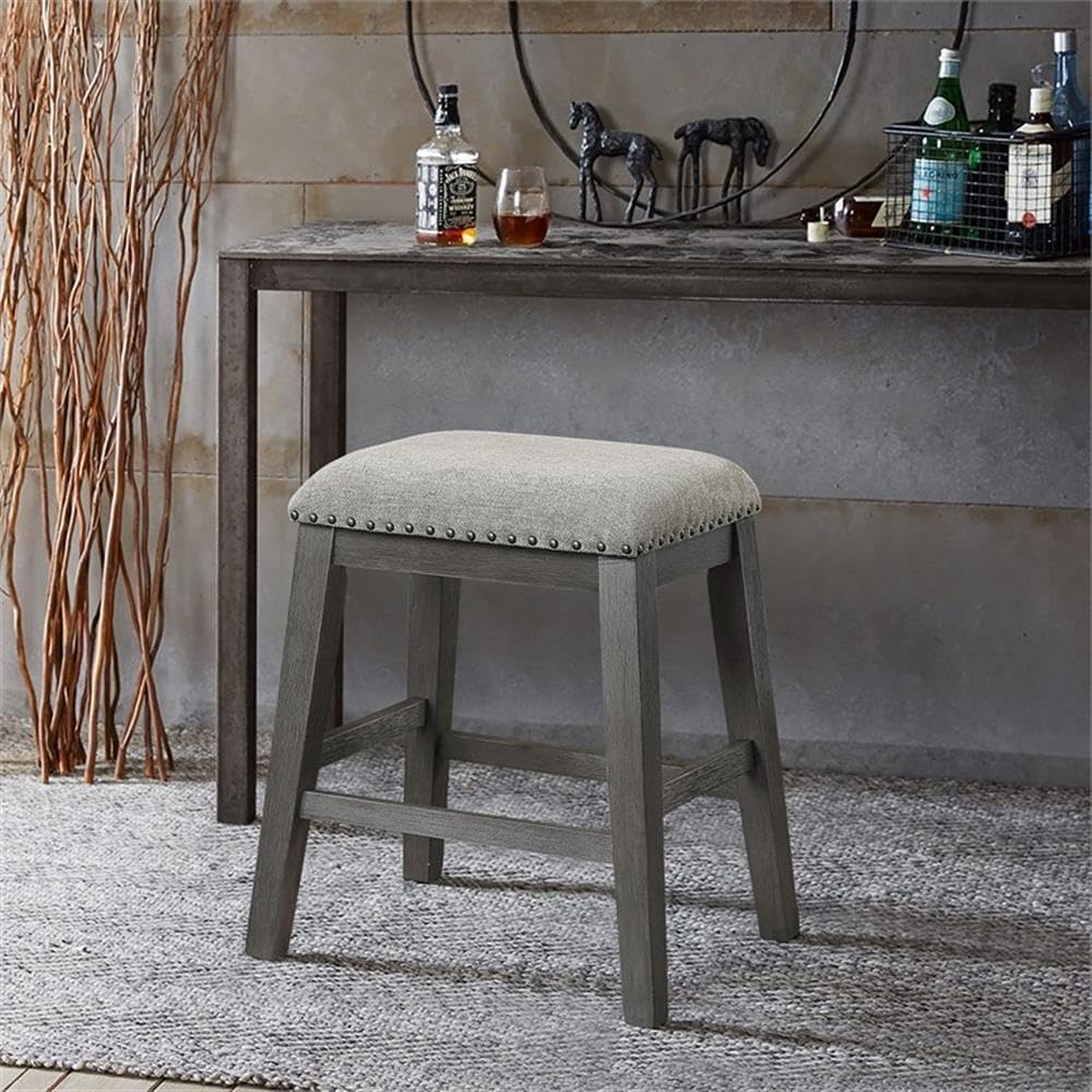 Homelegance Lexicon Timbre Contemporary Wood Counter Height Stools in Gray (Set of 2)
