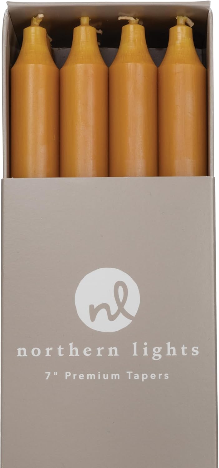 Northern Lights Candles - 7" 12pk Tapers - Caramel - 71742