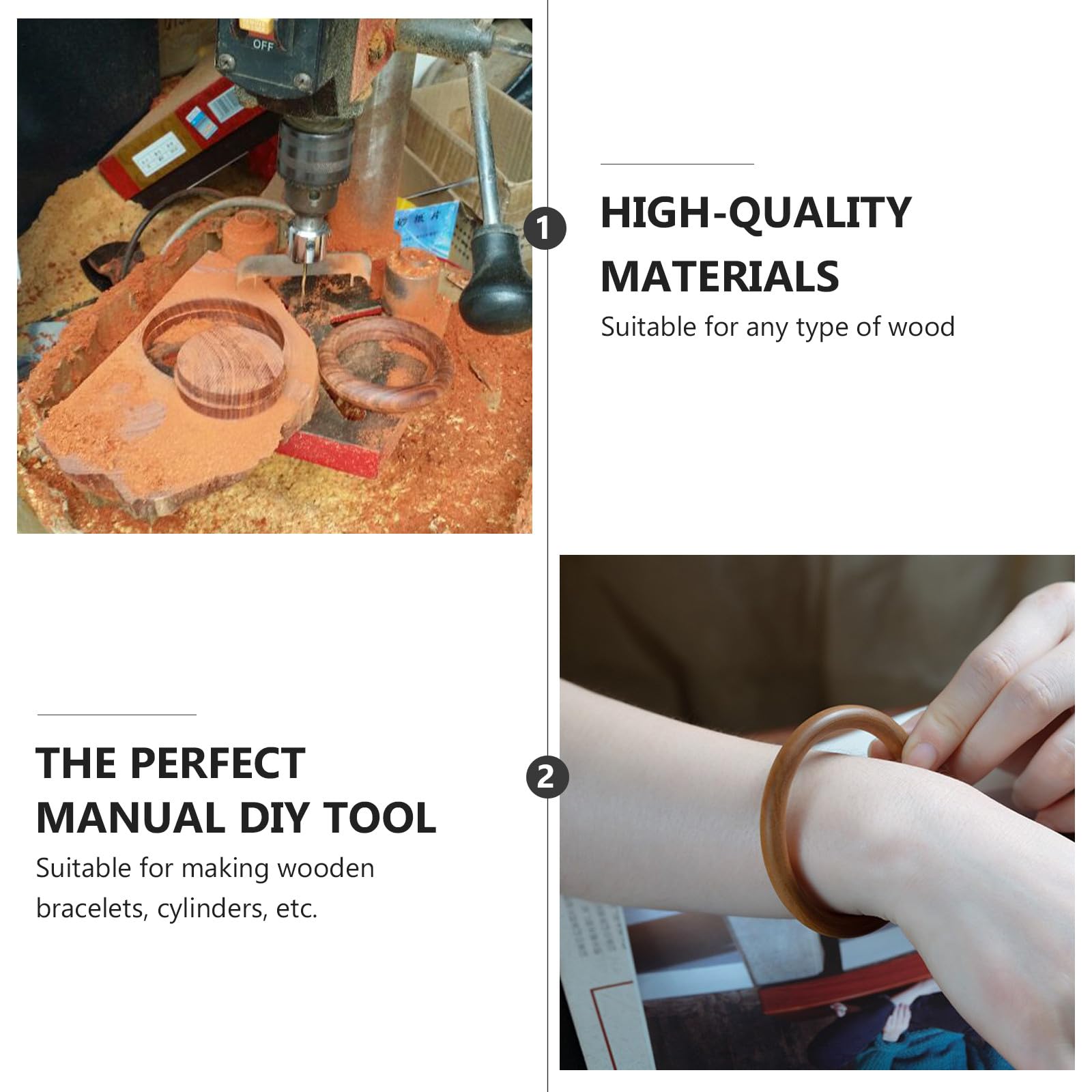 Kit de Fresas para Pulseras de Madera Brocas de Acero Duradero para Fresadora Cnc, Accesorios para Molduras de Carpintería, Herramienta para Hacer Anillos y Círculos de Madera,
