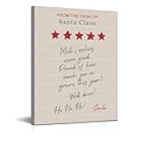 Funny Christmas Decorations - Trendy Santa Rating Note Wall Art Painting Picture Artwork - Indoor Funny Holiday Christmas Gifts Home Decor for Kids Bedroom Wall Table Mantel 8