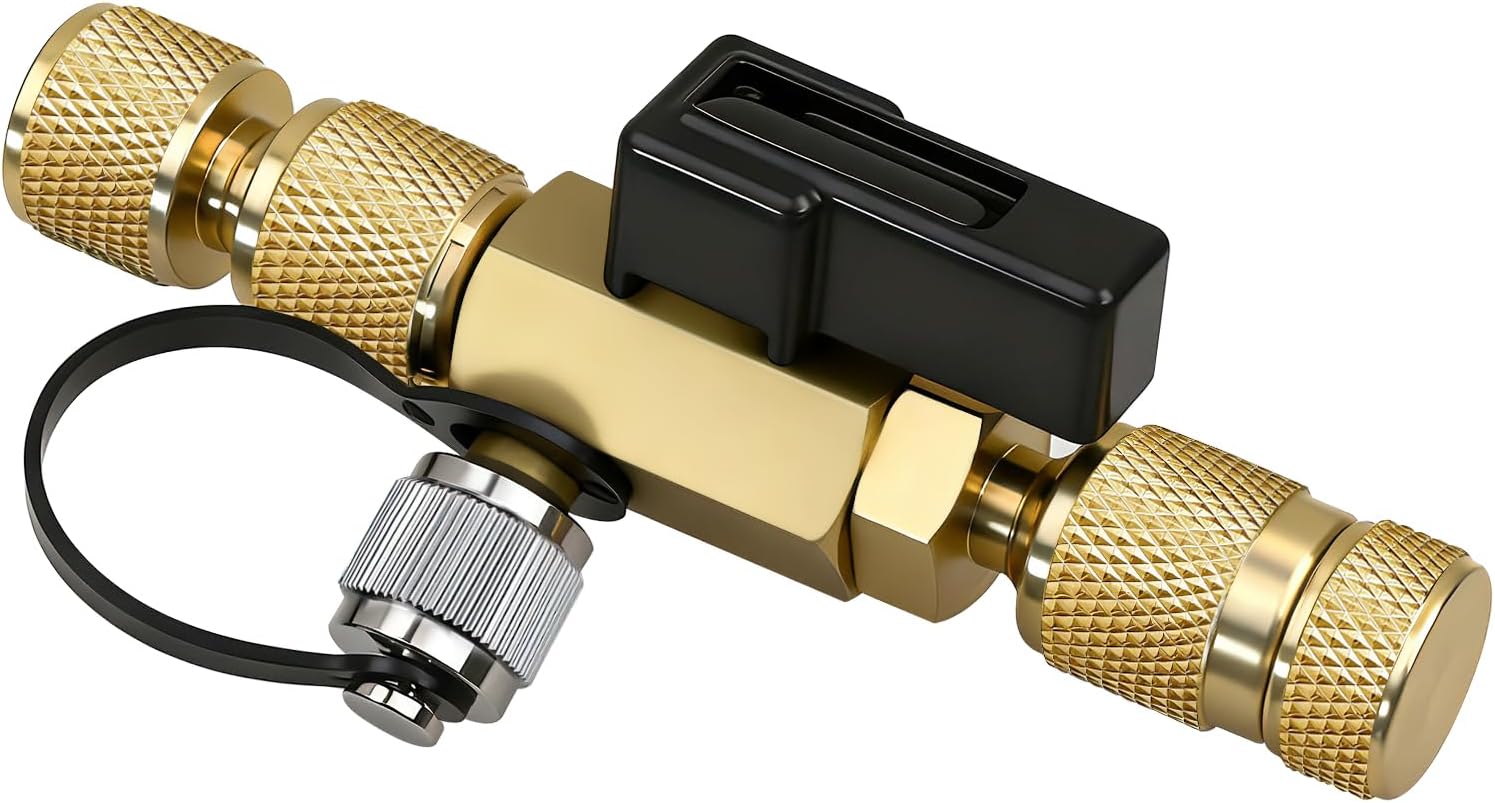 HAVC Valve Core Removal Tool, 1/4"& 5/16" Dual Valve Mega Flow Vacuum-Rated Valve Core Removal Tool, Dual Head Core Removal Tool for R410A, R22, R32, R404A, and R407C, Vacuum Rated to 20 Microns