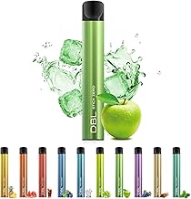 DBL Disposable Electronic Cigarette, Portable Shisha, Vape, 1-Pack, High Capacity, Vapor Cigarette, Quit Pipe Support, No Nicotine, No Tar, STICK ZERO Series (Green Apple)