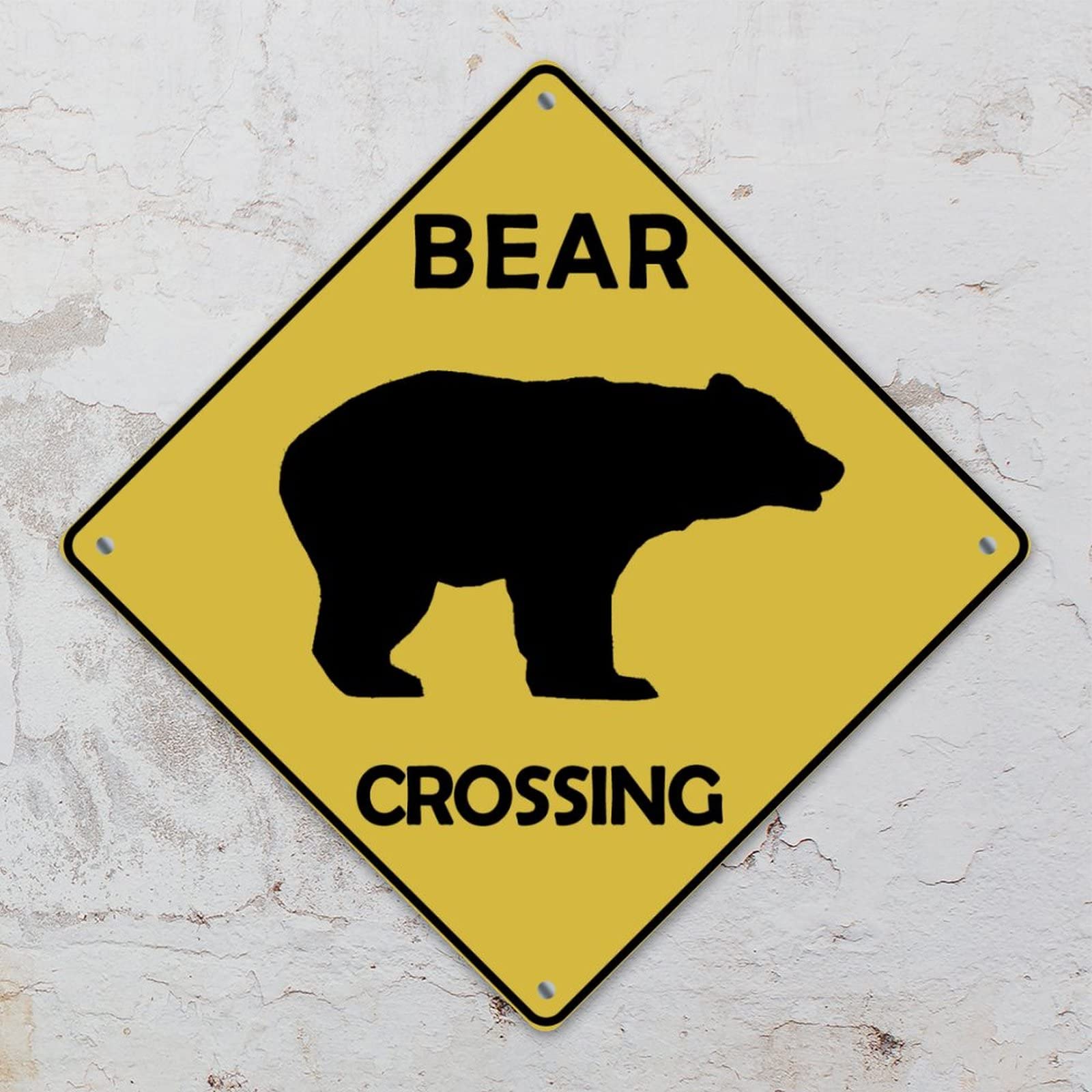 Panneau d'avertissement Bear Area Xing anti-rouille pour stopper les intrusions sur vos voies