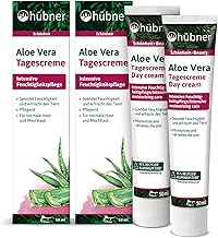 hübner Aloe Vera Day Cream 2 x 50 ml Moisturiser with Aloe Vera & Panthenol Day Cream for Dry & Sensitive Skin Vegan & Nourishing Fresh Complexion for Normal, Mixed & Dry Skin