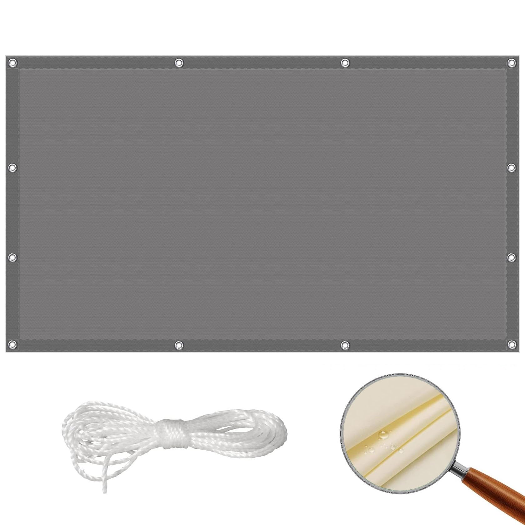 Voile ombrage toile imperméable gris foncé 1.4 x 3 m résistant UV extérieur jardin
