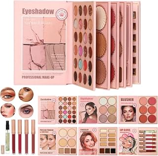 Make Up Bok 6 Lager Med Långvarig Och Hög Pigmentering | Blush Ögonskugga Läppglans Och Kosmetikakit För Kvinnor Tjejer Resor Vardagsliv Dejting Bröllop Bal Fest