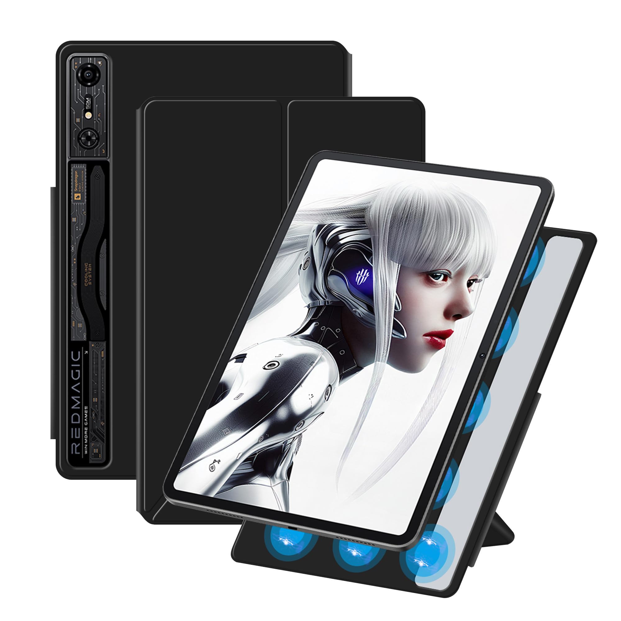 for Nubia Red Magic Nova 10.9 inch Case, Convenient Magnetic Attachment, Lightweight Protection, Auto Sleep/Wake, Silky-Smooth Cover-Black