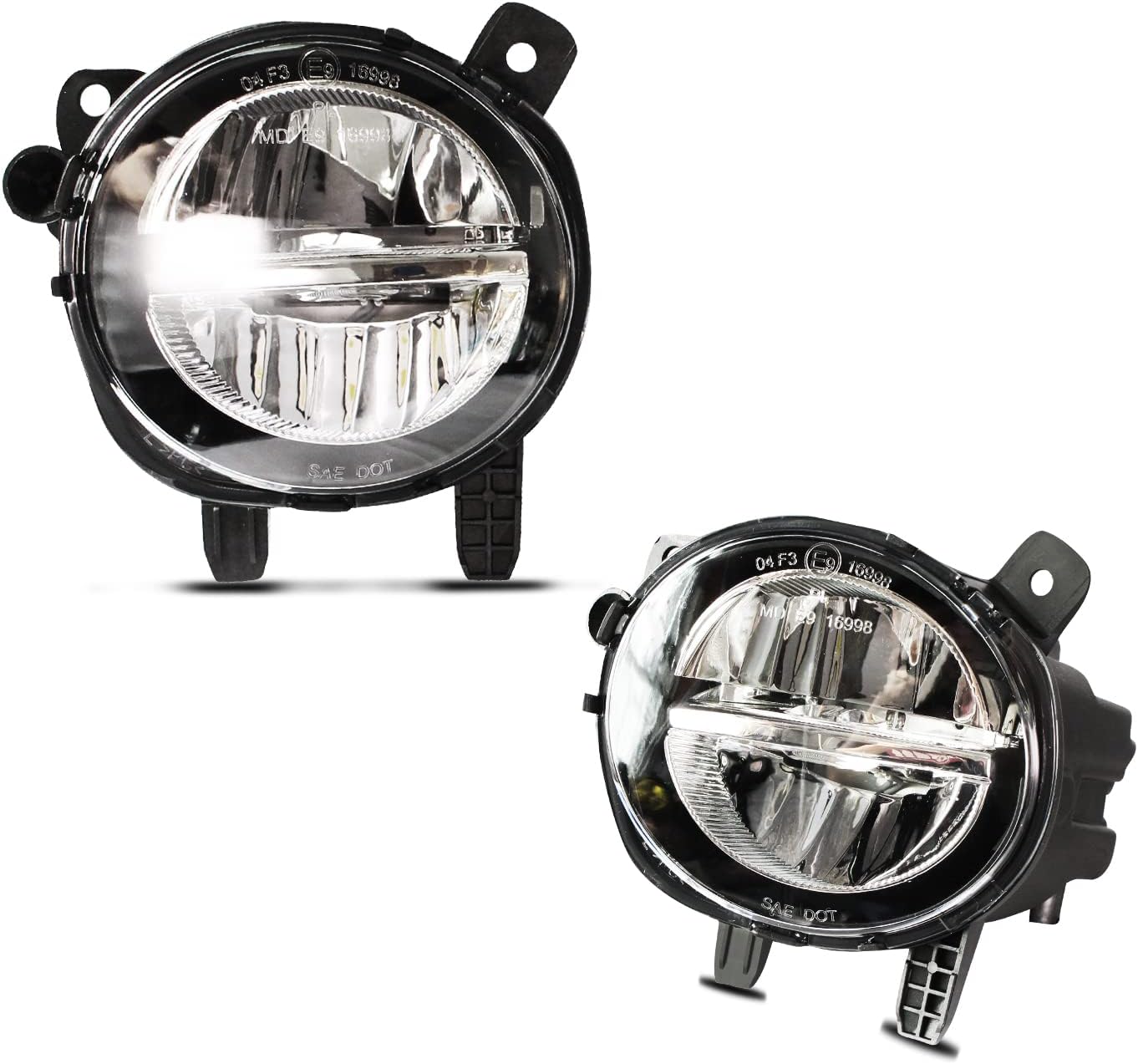 Fog Lights Compatible With BMW F30 F32 F33 F36, 230i 320i 328d 328i 330e 330i 335i 340i 428i 430i 435i 440i, 2 3 4 Series, 2012-2020, LED Fog Lamps Replacement, 1 Pair (Clear Lens)