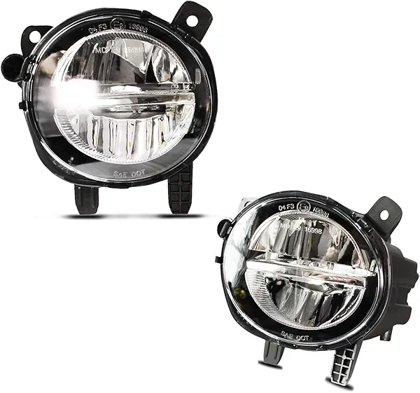 TULALUX Fog Lights for BMW (F30 F32 F33 F36, 230i 320i 328d 328i 330e 330i 335i 340i 428i 430i 435i 440i, 2 3 4 Series), 2012-2020, LED Fog Lamps Replacement, 1 Pair, LED Bulbs (Clear Lens)