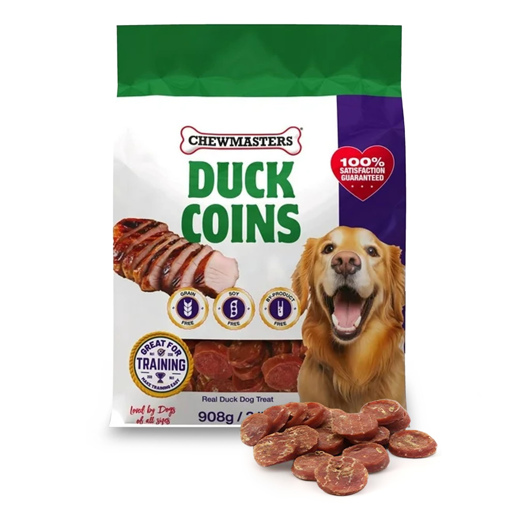 Chewmasters Duck Coins - Protein Packed Duck Dog Treats, Low Fat Training Rewards with Real Duck, No Corn Soy Wheat, Simple Recipe Dog Duck Treats for All Breeds - 32 oz image 7