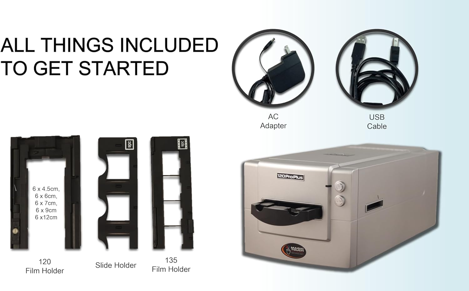 Pacific Image PrimeFilm 120 Pro Plus Film Scanner. Medium & 35mm Film & Slide Scanner. Faster Scan Speed. 6,400 dpi/48-bit True Color. 4.2 Dynamic Range. Mac/PC