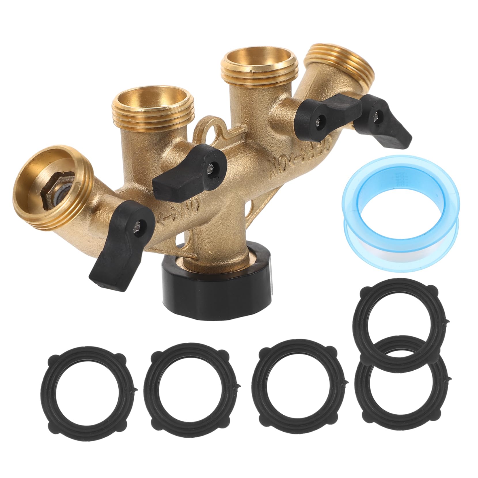 DOITOOL 4 Set Di Divisori Per Tubi Flessibili Da Esterno Divisori Per Rubinetti Da Giardino Raccordi A Innesto Rapido - Connettore in Ottone