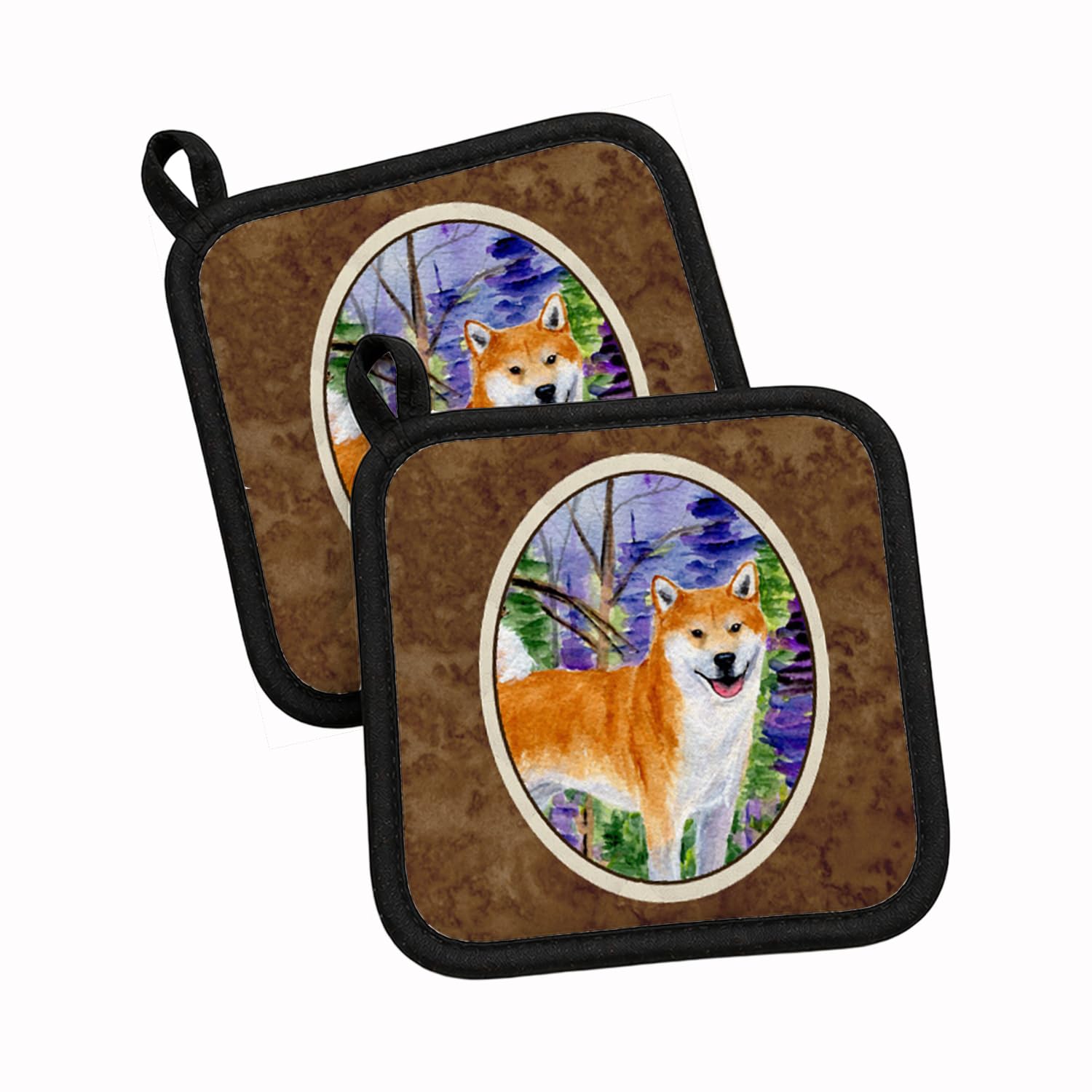 Par de soportes para ollas de Shiba Inu de tela, el regalo ideal para amantes de perros