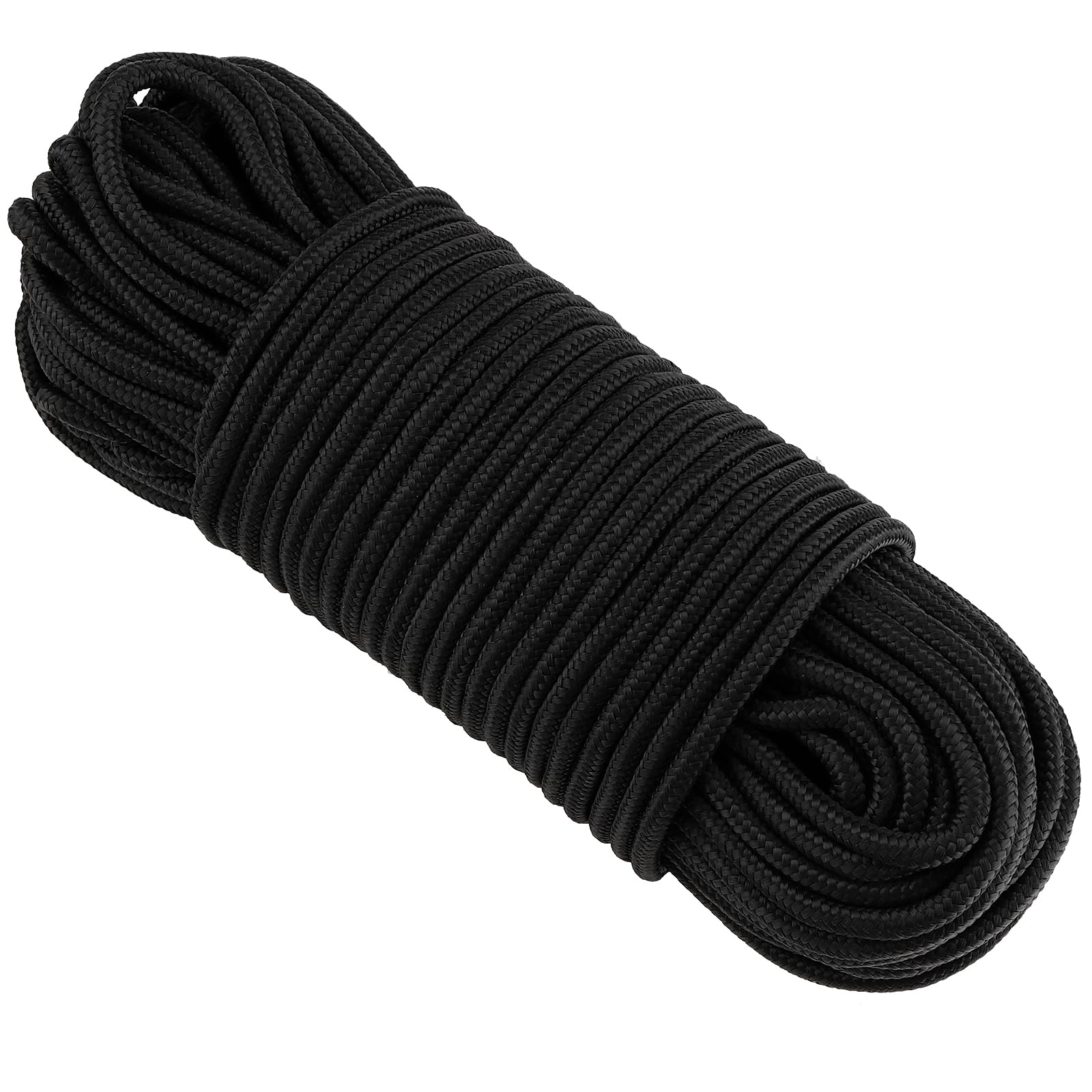 Paracord linka nylonowa 50 m x 6 mm, czarna, gruba linka Paracord z odpornego na rozerwanie nylonu, do wi?zania ogrodu, na kemping na ?wie?ym powietrzu