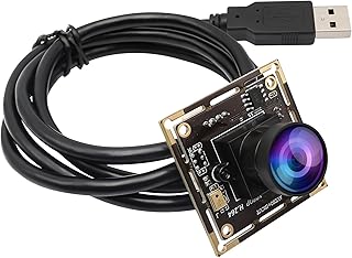 ELP 170degree Fisheye Raspberry Pi 1080P H.264 Microphone PC Web USB Security Camera for Laptop Wide Angle Mini UVC USB2.0 Video Audio Webcam Board 2MP CMOS AR0330 Lightburn Laser Camera for Computer