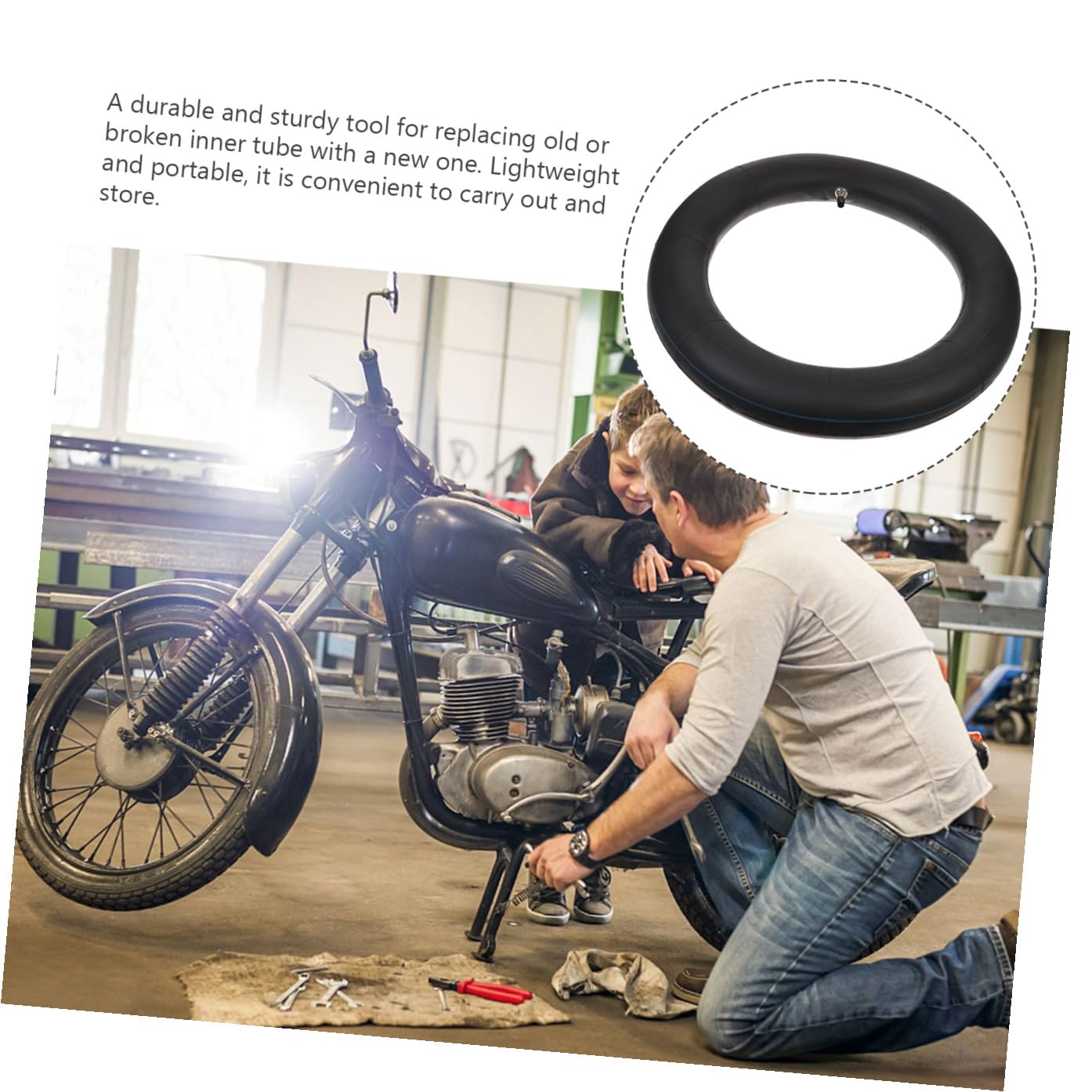 Cámara de Aire 3.00-12 80/100-12 de Goma Negra para Moto Todoterreno