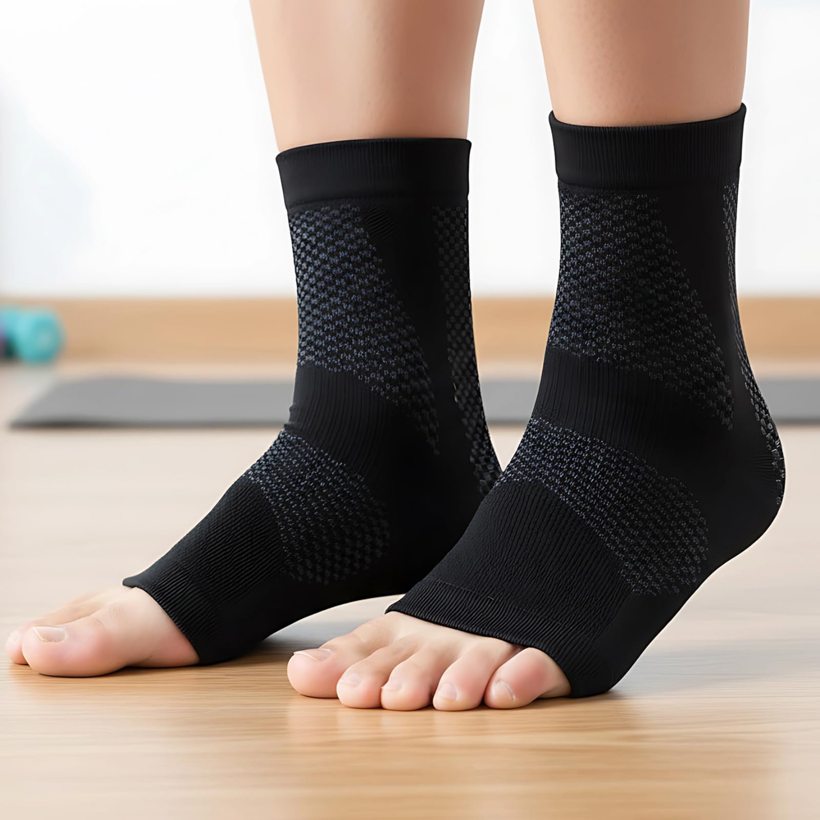 Generisch Kompressions-Sprunggelenkbandage, für Sport und tägliches Gehen, mit atmungsaktivem Stoff, 6 Pairs, Modell CJDW1105