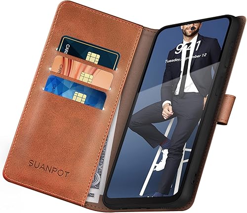 Miniatura 9 de SUANPOT Funda tipo cartera para Motorola Moto Edge 5G UWEdge 2021 con bloqueo RFID, soporte para tarjetas de crédito, funda de piel sintética con
