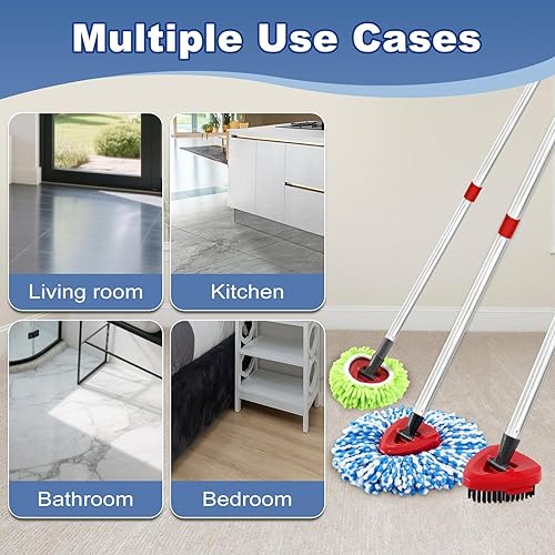 Miniatura 7 de Juego de cabezales de trapeador O Cedar RinseClean con 2 tanques, 3 repuestos de cabezal de fregona de microfibra y 3 almohadillas de mopa de