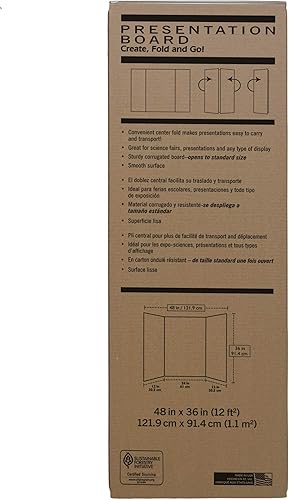 Miniatura 2 de Pacon Tablero de presentación plegable extra, blanco, 48"x36"