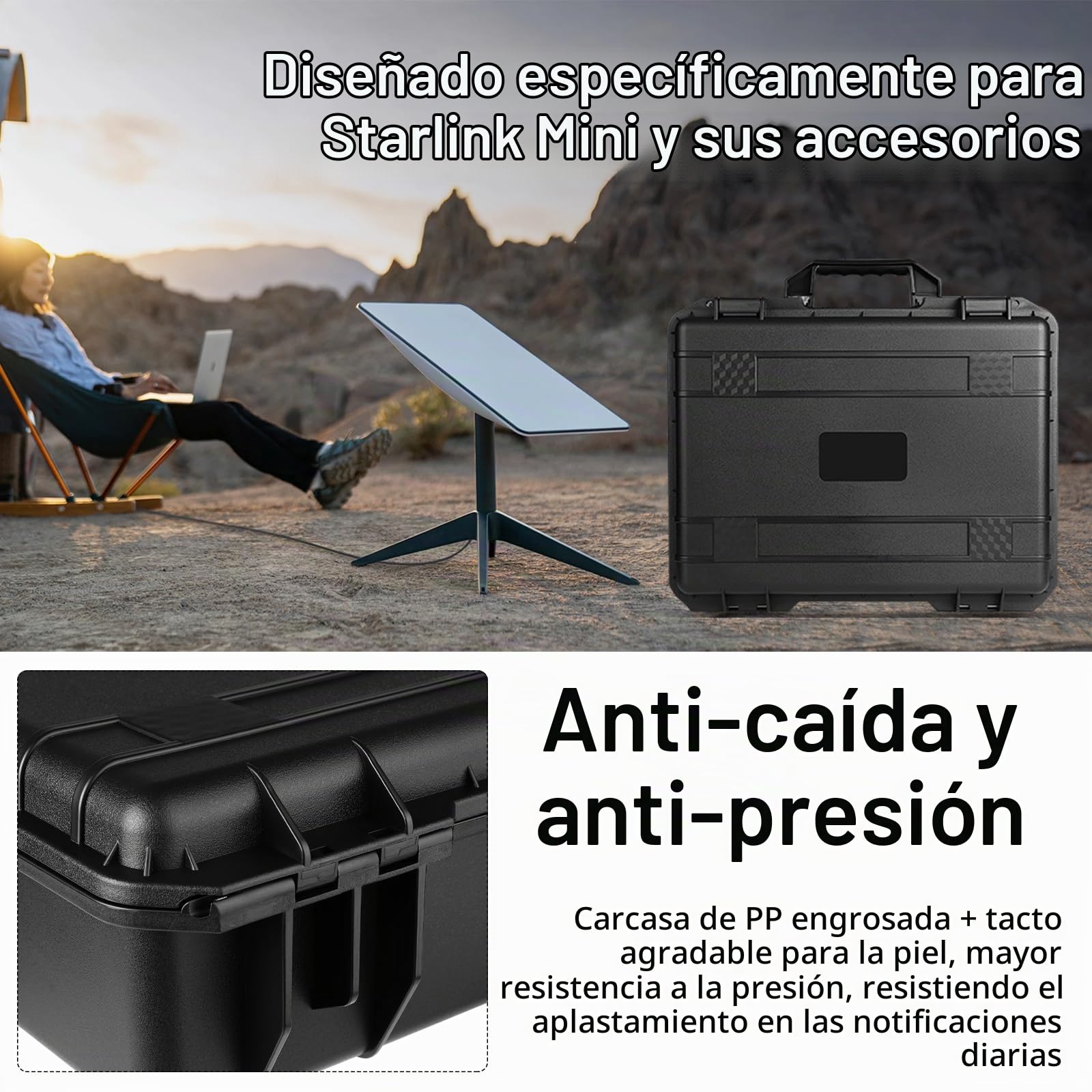 Estuche Rígido para Starlink, Estuche de Viaje Carcasa Dura de EVA Interior de Espuma Que Absorbe los Golpes Resistente al Agua y a los Golpes Estuche de Viaje Portátil de Almacenamiento