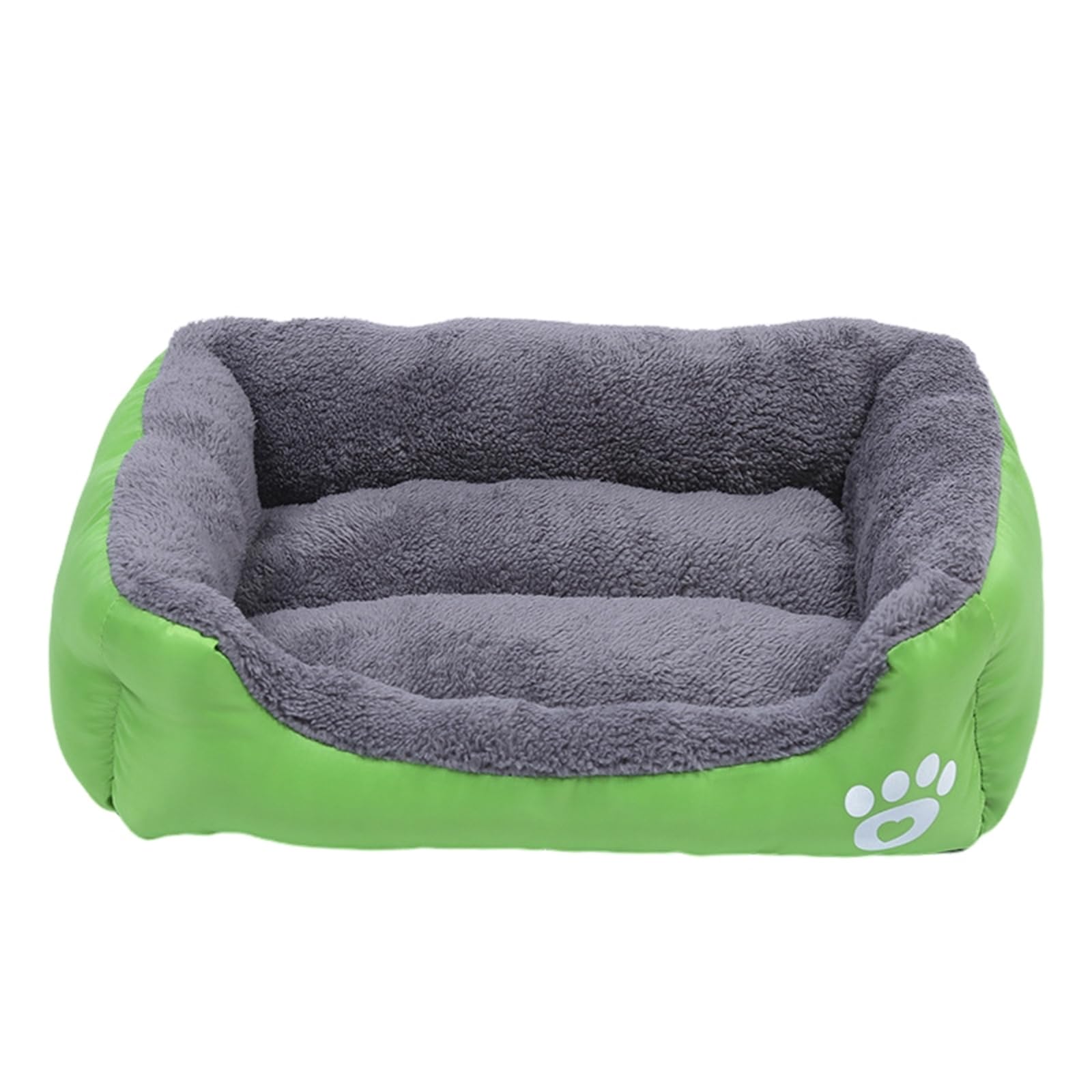 Mateju Plush Pet Bed Rectangle, Comfortable Fluffy Pet Cushion Warm Thick Warm Soft Plush Dog Cat Bed for Indoor Calming Puppy Kitten Petbed, for Small Medium (Green,54x42x11cm)