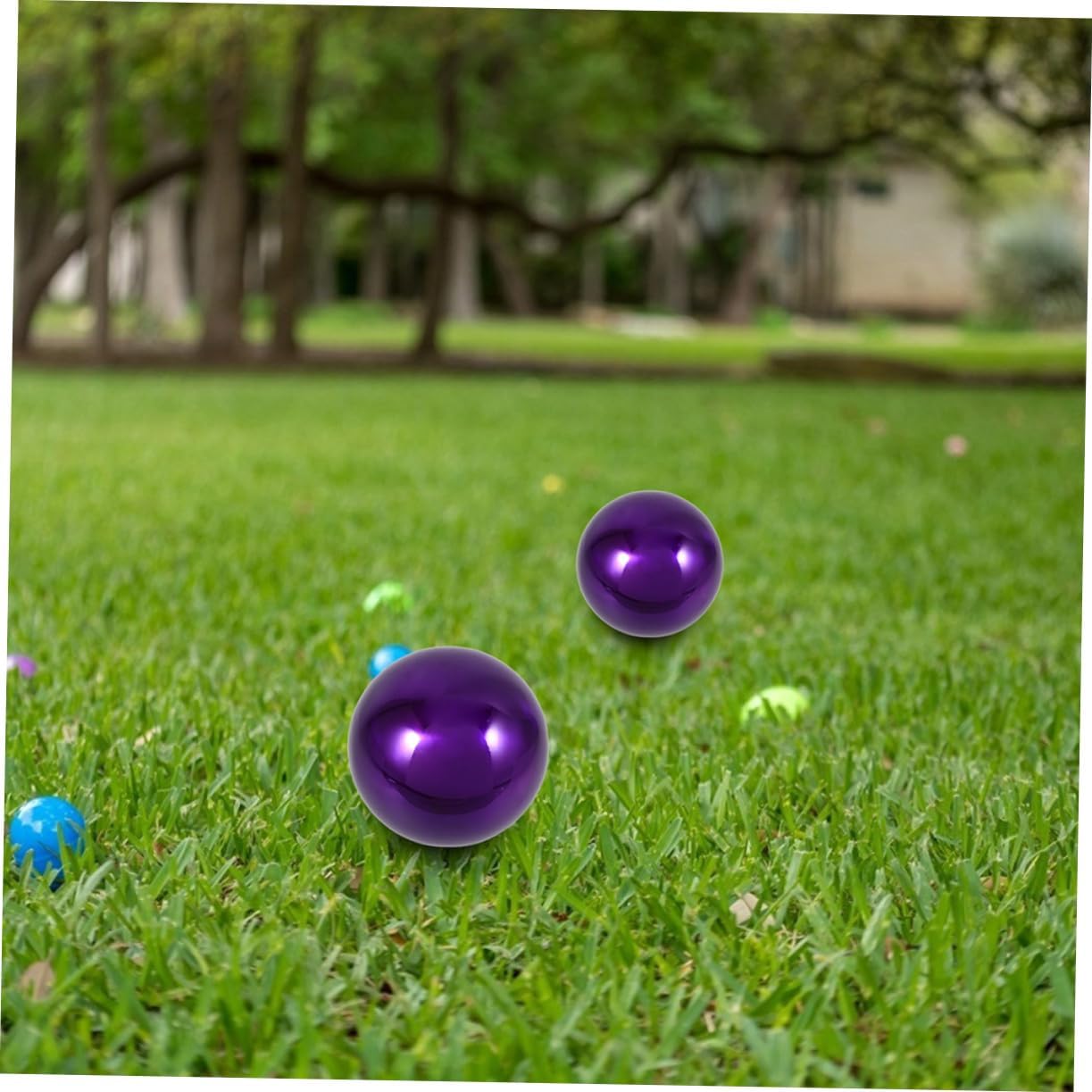 BESPORTBLE 2pcs Stainless Steel Reflective Ball Gazing Mirror Ball for Garden Topiary Outdoor Decor