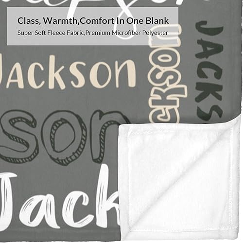 Miniatura 7 de Manta personalizada con nombre para adultos, manta de franela con nombre personalizado para niños y niños, Manta personalizada para regalo de