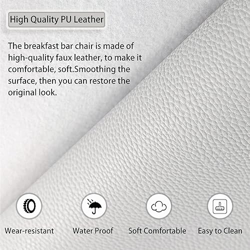 Miniatura 4 de Juego de 2 taburetes de bar, taburetes de piel sintética, patas de metal dorado, silla de desayuno para isla de cocina, bar en casa, pubcomedor,