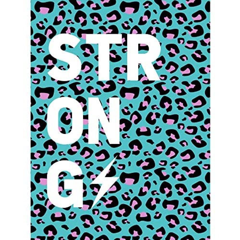 Wee Blue Coo Leopard Blue And Purple Words Strong Unframed Art Print Poster Wall Decor 12X16 Inch