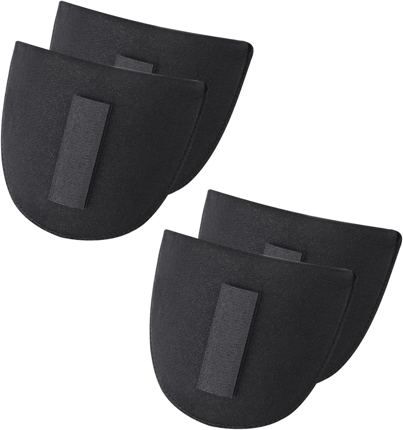 2Pairs Set-in Shoulder Pads, Removable Sponge Shoulder Pads, 1.5cm Thick for Women Men Sloping High Low Shoulders Blazer Suit T-Shirt (Black)