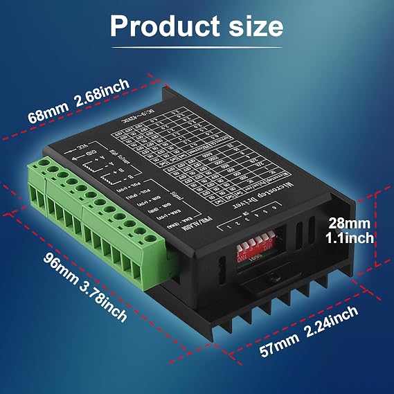 Stepper Motor Driver TB6600 4A 9-42V Nema 17 Stepper Motor Driver CNC Controller Single Axes Phase Hybrid for CNC/42 57 86 Stepper Motor (TB6600-1pcs)
