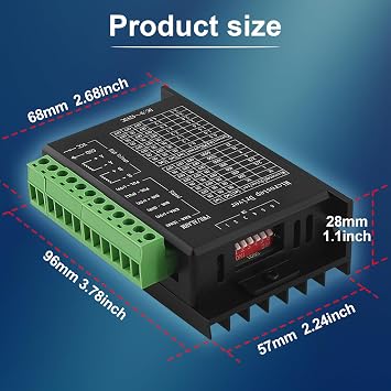 Stepper Motor Driver TB6600 4A 9-42V Nema 17 Stepper Motor Driver CNC Controller Single Axes Phase Hybrid for CNC/42 57 86 Stepper Motor (TB6600-1pcs)