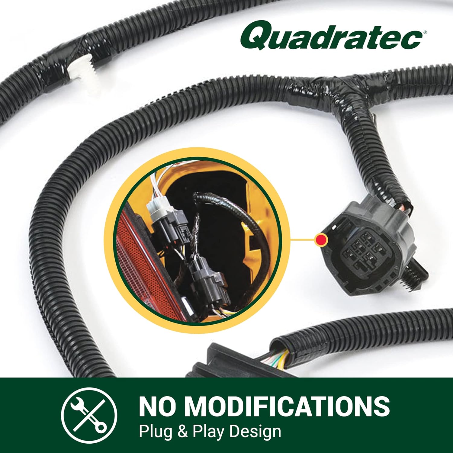 Quadratec Plug & Play Tow Hitch Wiring Harness - Fits Jeep Wrangler JK, JKU 2007-2018 - No Cutting or Splicing Required - Compatible with Factory & Aftermarket Hitches