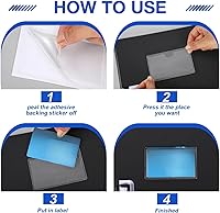 Vista 4 de Glenmal 120 Pieces Self Adhesive Label Holder Index Card Holder Clear Pocket Sleeves for Organizing and Protecting Labels Business Cards Photos