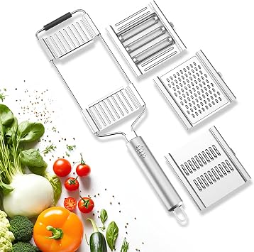 Grater Multifunctional 4 in 1 Handheld Cheese Grater, Professional Stainless Steel Cheese Graters for Kitchen, Durable, Dishwasher Safe, Easy To Use and Clean Essential Kitchen Gadgets
