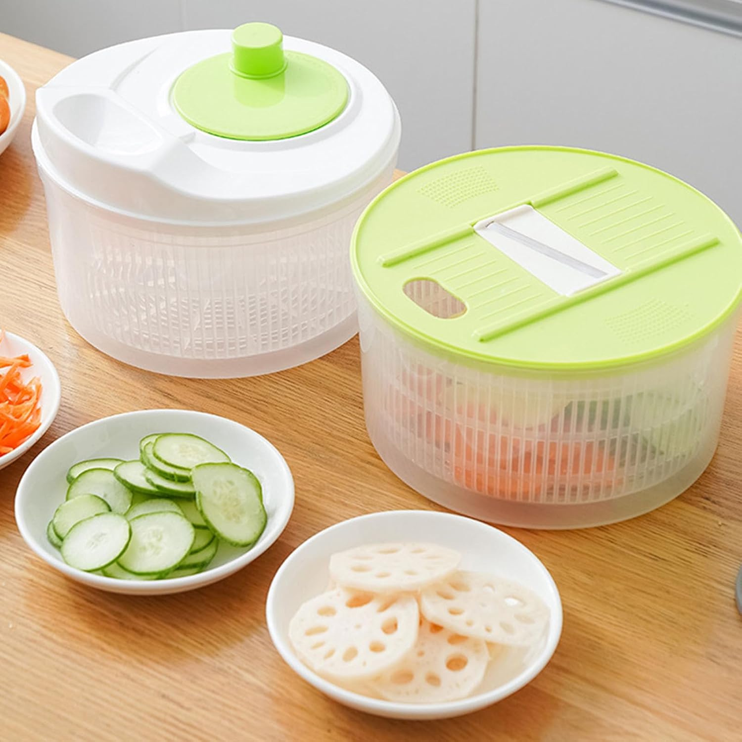 Salad Spinner, Versatile, Efficient, Vegetable Spinner, Cutter for Fruit, Salad
